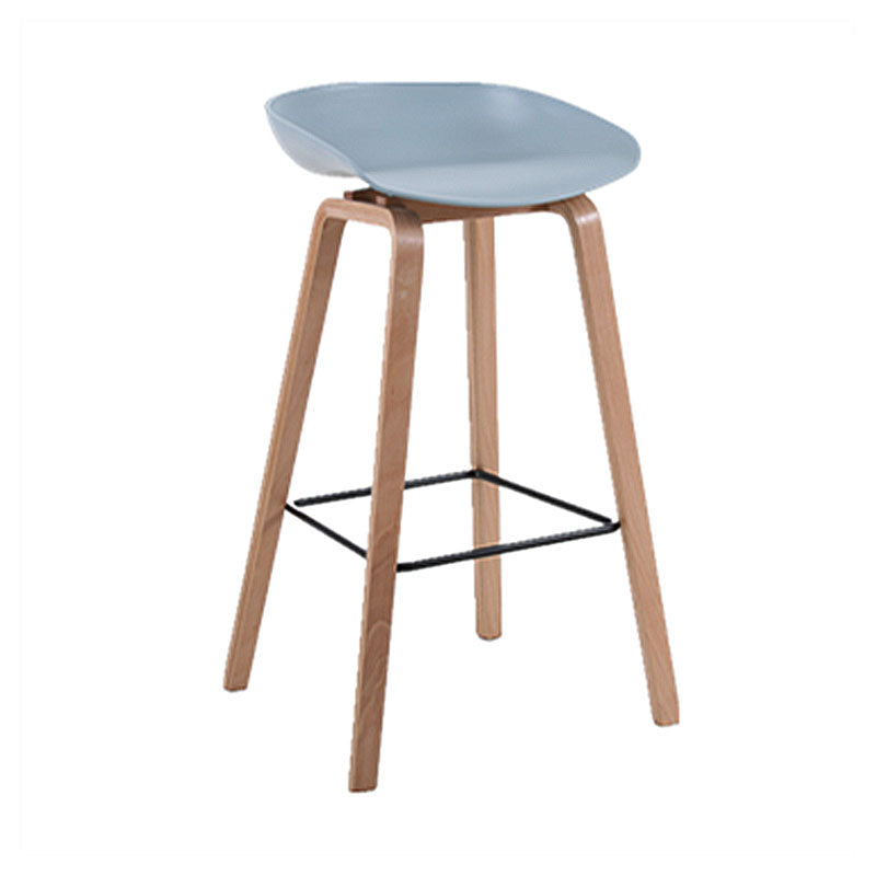 Scandinavia Style Bar-stool Wooden Legs PP Bucket Seat Barstool for Bar Kitchen Clearhalo 'Bar Furniture' 'Bar Stools' 'bar_stools' 'furn' 'furn_bar_stools' 'furniture_bar_stools' 'Kitchen & Dining Furniture' 'kitchen&dining_furn' 'kitchen' 'kitchen_furn' Furniture' 4471811