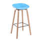 Scandinavia Style Bar-stool Wooden Legs PP Bucket Seat Barstool for Bar Kitchen Blue 1 Piece Bar Stool(30"H) Clearhalo 'Bar Furniture' 'Bar Stools' 'bar_stools' 'furn' 'furn_bar_stools' 'furniture_bar_stools' 'Kitchen & Dining Furniture' 'kitchen&dining_furn' 'kitchen' 'kitchen_furn' Furniture' 4471823