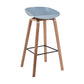 Scandinavia Style Bar-stool Wooden Legs PP Bucket Seat Barstool for Bar Kitchen Pewter 1 Piece Bar Stool(30"H) Clearhalo 'Bar Furniture' 'Bar Stools' 'bar_stools' 'furn' 'furn_bar_stools' 'furniture_bar_stools' 'Kitchen & Dining Furniture' 'kitchen&dining_furn' 'kitchen' 'kitchen_furn' Furniture' 4471825