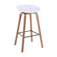 Scandinavia Style Bar-stool Wooden Legs PP Bucket Seat Barstool for Bar Kitchen White 1 Piece Bar Stool(30"H) Clearhalo 'Bar Furniture' 'Bar Stools' 'bar_stools' 'furn' 'furn_bar_stools' 'furniture_bar_stools' 'Kitchen & Dining Furniture' 'kitchen&dining_furn' 'kitchen' 'kitchen_furn' Furniture' 4471828