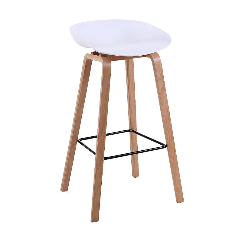 Scandinavia Style Bar-stool Wooden Legs PP Bucket Seat Barstool for Bar Kitchen White 1 Piece Bar Stool(30"H) Clearhalo 'Bar Furniture' 'Bar Stools' 'bar_stools' 'furn' 'furn_bar_stools' 'furniture_bar_stools' 'Kitchen & Dining Furniture' 'kitchen&dining_furn' 'kitchen' 'kitchen_furn' Furniture' 4471828