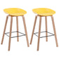 Scandinavia Style Bar-stool Wooden Legs PP Bucket Seat Barstool for Bar Kitchen Yellow 2 Piece Set Counter Stool(26"H) Clearhalo 'Bar Furniture' 'Bar Stools' 'bar_stools' 'furn' 'furn_bar_stools' 'furniture_bar_stools' 'Kitchen & Dining Furniture' 'kitchen&dining_furn' 'kitchen' 'kitchen_furn' Furniture' 4471831