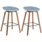Scandinavia Style Bar-stool Wooden Legs PP Bucket Seat Barstool for Bar Kitchen Pewter 2 Piece Set Counter Stool(26"H) Clearhalo 'Bar Furniture' 'Bar Stools' 'bar_stools' 'furn' 'furn_bar_stools' 'furniture_bar_stools' 'Kitchen & Dining Furniture' 'kitchen&dining_furn' 'kitchen' 'kitchen_furn' Furniture' 4471834