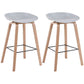 Scandinavia Style Bar-stool Wooden Legs PP Bucket Seat Barstool for Bar Kitchen Light Gray 2 Piece Set Counter Stool(26"H) Clearhalo 'Bar Furniture' 'Bar Stools' 'bar_stools' 'furn' 'furn_bar_stools' 'furniture_bar_stools' 'Kitchen & Dining Furniture' 'kitchen&dining_furn' 'kitchen' 'kitchen_furn' Furniture' 4471835