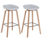 Scandinavia Style Bar-stool Wooden Legs PP Bucket Seat Barstool for Bar Kitchen Light Gray 2 Piece Set Bar Stool(30"H) Clearhalo 'Bar Furniture' 'Bar Stools' 'bar_stools' 'furn' 'furn_bar_stools' 'furniture_bar_stools' 'Kitchen & Dining Furniture' 'kitchen&dining_furn' 'kitchen' 'kitchen_furn' Furniture' 4471842