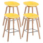 Scandinavia Style Bar-stool Wooden Legs PP Bucket Seat Barstool for Bar Kitchen Yellow 4 Piece Set Counter Stool(26"H) Clearhalo 'Bar Furniture' 'Bar Stools' 'bar_stools' 'furn' 'furn_bar_stools' 'furniture_bar_stools' 'Kitchen & Dining Furniture' 'kitchen&dining_furn' 'kitchen' 'kitchen_furn' Furniture' 4471846