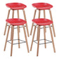 Scandinavia Style Bar-stool Wooden Legs PP Bucket Seat Barstool for Bar Kitchen Red 4 Piece Set Counter Stool(26"H) Clearhalo 'Bar Furniture' 'Bar Stools' 'bar_stools' 'furn' 'furn_bar_stools' 'furniture_bar_stools' 'Kitchen & Dining Furniture' 'kitchen&dining_furn' 'kitchen' 'kitchen_furn' Furniture' 4471847