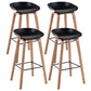 Scandinavia Style Bar-stool Wooden Legs PP Bucket Seat Barstool for Bar Kitchen Black 4 Piece Set Bar Stool(30"H) Clearhalo 'Bar Furniture' 'Bar Stools' 'bar_stools' 'furn' 'furn_bar_stools' 'furniture_bar_stools' 'Kitchen & Dining Furniture' 'kitchen&dining_furn' 'kitchen' 'kitchen_furn' Furniture' 4471852