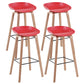 Scandinavia Style Bar-stool Wooden Legs PP Bucket Seat Barstool for Bar Kitchen Red 4 Piece Set Bar Stool(30"H) Clearhalo 'Bar Furniture' 'Bar Stools' 'bar_stools' 'furn' 'furn_bar_stools' 'furniture_bar_stools' 'Kitchen & Dining Furniture' 'kitchen&dining_furn' 'kitchen' 'kitchen_furn' Furniture' 4471854