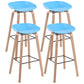 Scandinavia Style Bar-stool Wooden Legs PP Bucket Seat Barstool for Bar Kitchen Blue 4 Piece Set Bar Stool(30"H) Clearhalo 'Bar Furniture' 'Bar Stools' 'bar_stools' 'furn' 'furn_bar_stools' 'furniture_bar_stools' 'Kitchen & Dining Furniture' 'kitchen&dining_furn' 'kitchen' 'kitchen_furn' Furniture' 4471855