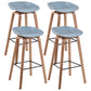 Scandinavia Style Bar-stool Wooden Legs PP Bucket Seat Barstool for Bar Kitchen Pewter 4 Piece Set Bar Stool(30"H) Clearhalo 'Bar Furniture' 'Bar Stools' 'bar_stools' 'furn' 'furn_bar_stools' 'furniture_bar_stools' 'Kitchen & Dining Furniture' 'kitchen&dining_furn' 'kitchen' 'kitchen_furn' Furniture' 4471856