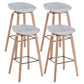 Scandinavia Style Bar-stool Wooden Legs PP Bucket Seat Barstool for Bar Kitchen Light Gray 4 Piece Set Bar Stool(30"H) Clearhalo 'Bar Furniture' 'Bar Stools' 'bar_stools' 'furn' 'furn_bar_stools' 'furniture_bar_stools' 'Kitchen & Dining Furniture' 'kitchen&dining_furn' 'kitchen' 'kitchen_furn' Furniture' 4471857