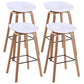 Scandinavia Style Bar-stool Wooden Legs PP Bucket Seat Barstool for Bar Kitchen White 4 Piece Set Bar Stool(30"H) Clearhalo 'Bar Furniture' 'Bar Stools' 'bar_stools' 'furn' 'furn_bar_stools' 'furniture_bar_stools' 'Kitchen & Dining Furniture' 'kitchen&dining_furn' 'kitchen' 'kitchen_furn' Furniture' 4471858