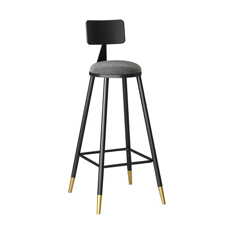 Industrial Style Bar Stool Round Seat Iron Legs Barstool for Kitchen Bar Light Gray 1 Piece Clearhalo 'Bar Furniture' 'Bar Stools' 'bar_stools' 'furn' 'furn_bar_stools' 'furniture_bar_stools' 'Kitchen & Dining Furniture' 'kitchen&dining_furn' 'kitchen' 'kitchen_furn' Furniture' 4471899