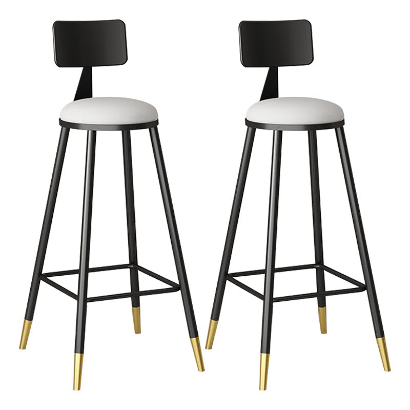 Industrial Style Bar Stool Round Seat Iron Legs Barstool for Kitchen Bar White 2 Piece Set Clearhalo 'Bar Furniture' 'Bar Stools' 'bar_stools' 'furn' 'furn_bar_stools' 'furniture_bar_stools' 'Kitchen & Dining Furniture' 'kitchen&dining_furn' 'kitchen' 'kitchen_furn' Furniture' 4471916