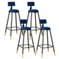 Industrial Style Bar Stool Round Seat Iron Legs Barstool for Kitchen Bar Royal Blue 4 Piece Set Clearhalo 'Bar Furniture' 'Bar Stools' 'bar_stools' 'furn' 'furn_bar_stools' 'furniture_bar_stools' 'Kitchen & Dining Furniture' 'kitchen&dining_furn' 'kitchen' 'kitchen_furn' Furniture' 4471931