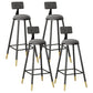 Industrial Style Bar Stool Round Seat Iron Legs Barstool for Kitchen Bar Dark Gray 4 Piece Set Clearhalo 'Bar Furniture' 'Bar Stools' 'bar_stools' 'furn' 'furn_bar_stools' 'furniture_bar_stools' 'Kitchen & Dining Furniture' 'kitchen&dining_furn' 'kitchen' 'kitchen_furn' Furniture' 4471932