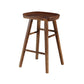 Industrial Style Bar Stool Wooden Legs Saddle Seat Barstool for Restaurant Bar Walnut 1 Piece Short Stool(22"H) Clearhalo 'Bar Furniture' 'Bar Stools' 'bar_stools' 'furn' 'furn_bar_stools' 'furniture_bar_stools' 'Kitchen & Dining Furniture' 'kitchen&dining_furn' 'kitchen' 'kitchen_furn' Furniture' 4471935