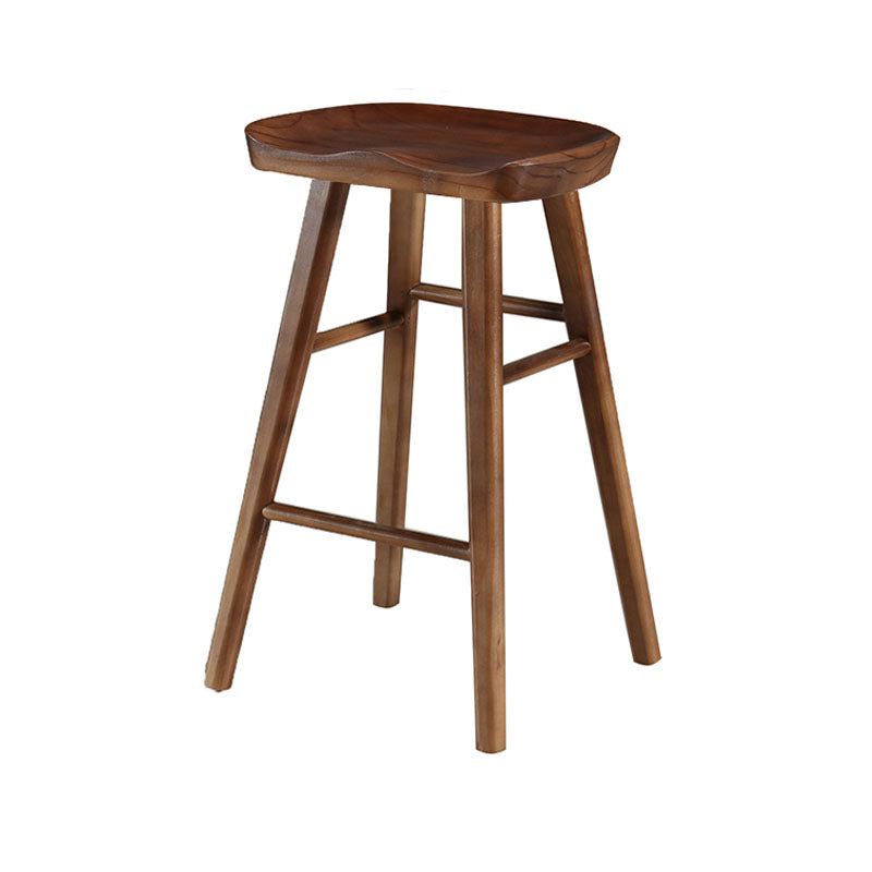 Industrial Style Bar Stool Wooden Legs Saddle Seat Barstool for Restaurant Bar Walnut 1 Piece Counter Stool(26"H) Clearhalo 'Bar Furniture' 'Bar Stools' 'bar_stools' 'furn' 'furn_bar_stools' 'furniture_bar_stools' 'Kitchen & Dining Furniture' 'kitchen&dining_furn' 'kitchen' 'kitchen_furn' Furniture' 4471937