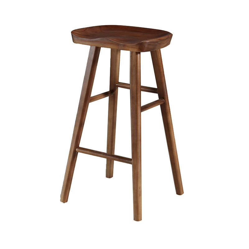 Industrial Style Bar Stool Wooden Legs Saddle Seat Barstool for Restaurant Bar Walnut 1 Piece Bar Stool(30"H) Clearhalo 'Bar Furniture' 'Bar Stools' 'bar_stools' 'furn' 'furn_bar_stools' 'furniture_bar_stools' 'Kitchen & Dining Furniture' 'kitchen&dining_furn' 'kitchen' 'kitchen_furn' Furniture' 4471939