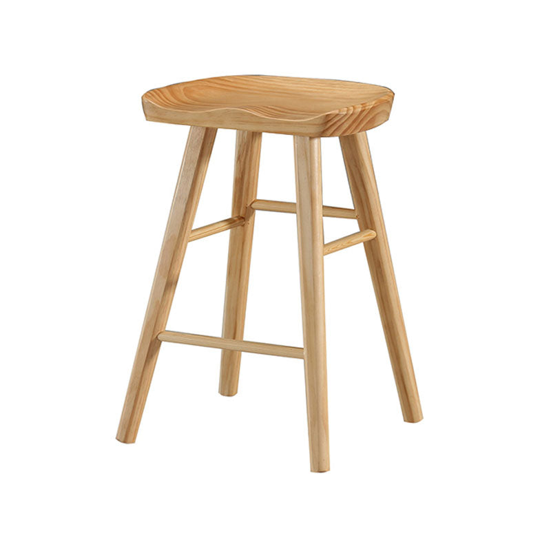 Industrial Style Bar Stool Wooden Legs Saddle Seat Barstool for Restaurant Bar Wood 1 Piece Short Stool(22"H) Clearhalo 'Bar Furniture' 'Bar Stools' 'bar_stools' 'furn' 'furn_bar_stools' 'furniture_bar_stools' 'Kitchen & Dining Furniture' 'kitchen&dining_furn' 'kitchen' 'kitchen_furn' Furniture' 4471940