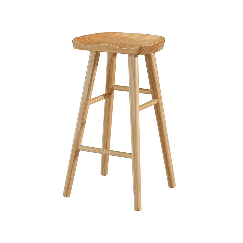 Industrial Style Bar Stool Wooden Legs Saddle Seat Barstool for Restaurant Bar Clearhalo 'Bar Furniture' 'Bar Stools' 'bar_stools' 'furn' 'furn_bar_stools' 'furniture_bar_stools' 'Kitchen & Dining Furniture' 'kitchen&dining_furn' 'kitchen' 'kitchen_furn' Furniture' 4471943