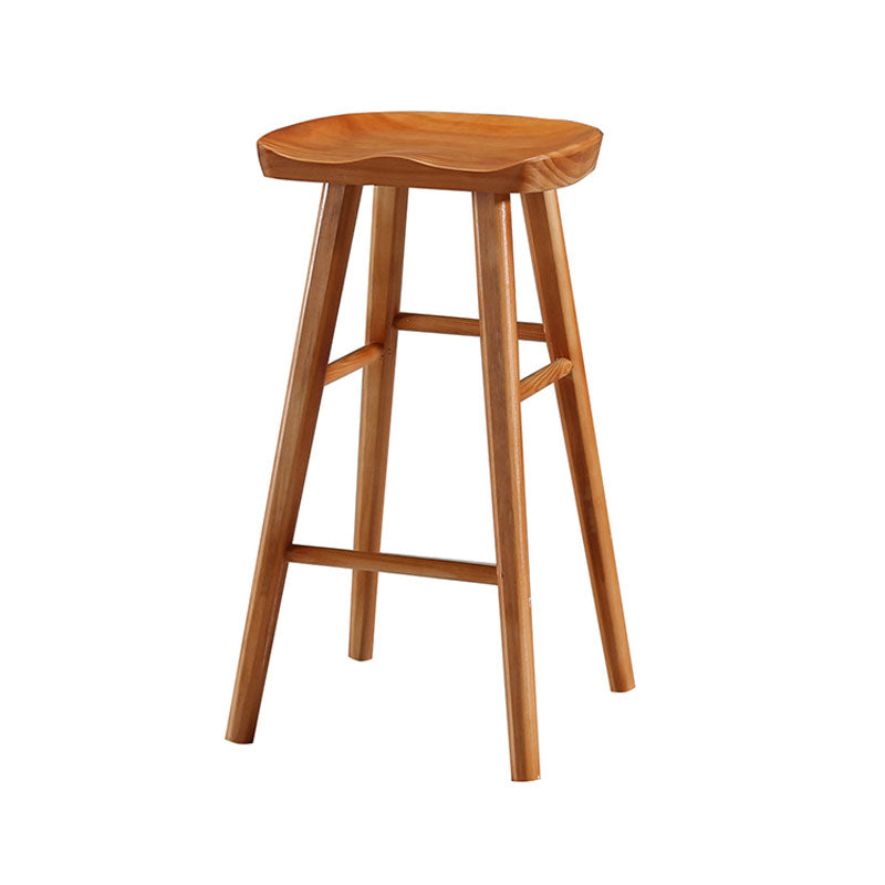 Industrial Style Bar Stool Wooden Legs Saddle Seat Barstool for Restaurant Bar Distressed Wood 1 Piece Bar Stool(30"H) Clearhalo 'Bar Furniture' 'Bar Stools' 'bar_stools' 'furn' 'furn_bar_stools' 'furniture_bar_stools' 'Kitchen & Dining Furniture' 'kitchen&dining_furn' 'kitchen' 'kitchen_furn' Furniture' 4471951