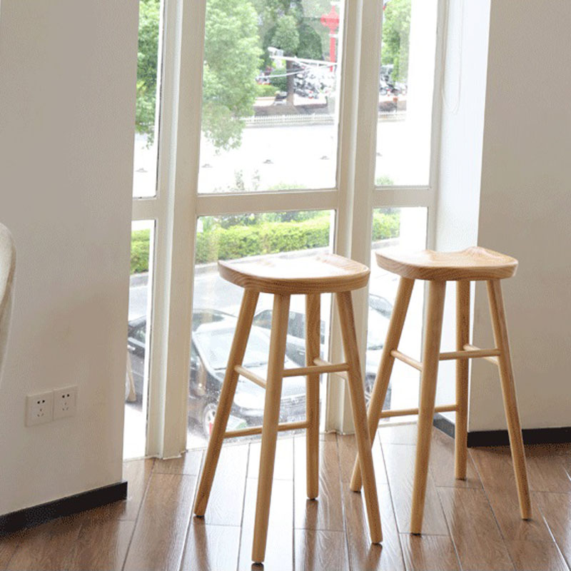 Industrial Style Bar Stool Wooden Legs Saddle Seat Barstool for Restaurant Bar Clearhalo 'Bar Furniture' 'Bar Stools' 'bar_stools' 'furn' 'furn_bar_stools' 'furniture_bar_stools' 'Kitchen & Dining Furniture' 'kitchen&dining_furn' 'kitchen' 'kitchen_furn' Furniture' 4471958