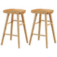 Industrial Style Bar Stool Wooden Legs Saddle Seat Barstool for Restaurant Bar Wood 2 Piece Set Counter Stool(26"H) Clearhalo 'Bar Furniture' 'Bar Stools' 'bar_stools' 'furn' 'furn_bar_stools' 'furniture_bar_stools' 'Kitchen & Dining Furniture' 'kitchen&dining_furn' 'kitchen' 'kitchen_furn' Furniture' 4471961