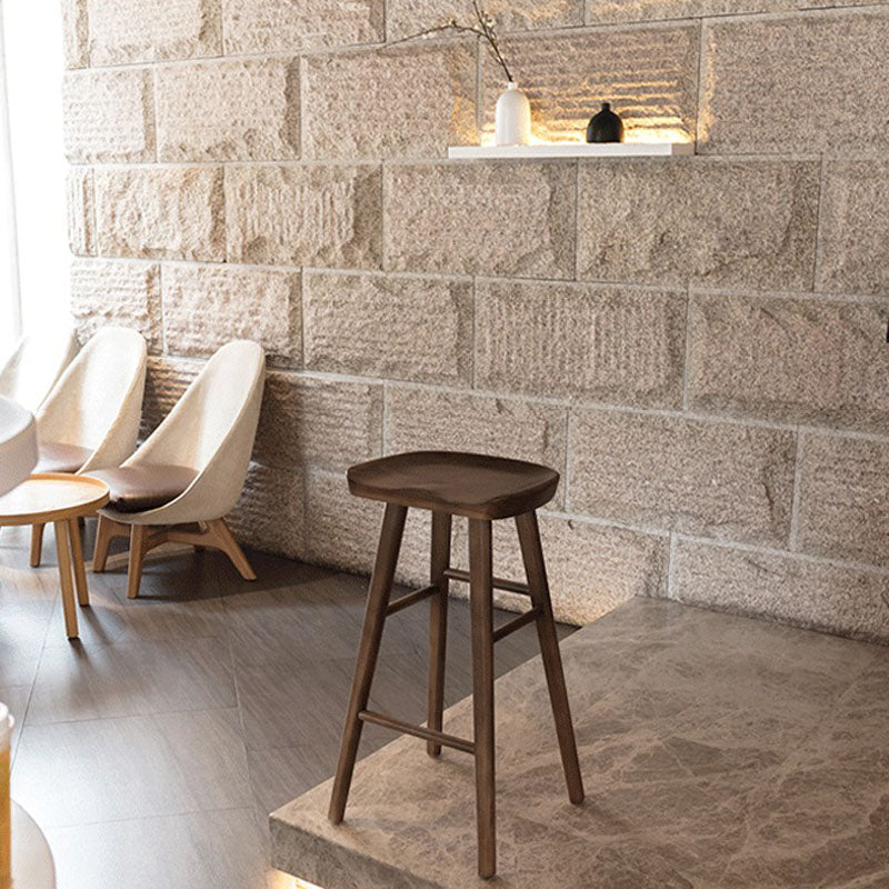 Industrial Style Bar Stool Wooden Legs Saddle Seat Barstool for Restaurant Bar Clearhalo 'Bar Furniture' 'Bar Stools' 'bar_stools' 'furn' 'furn_bar_stools' 'furniture_bar_stools' 'Kitchen & Dining Furniture' 'kitchen&dining_furn' 'kitchen' 'kitchen_furn' Furniture' 4471962