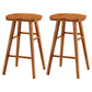 Industrial Style Bar Stool Wooden Legs Saddle Seat Barstool for Restaurant Bar Distressed Wood 2 Piece Set Short Stool(22"H) Clearhalo 'Bar Furniture' 'Bar Stools' 'bar_stools' 'furn' 'furn_bar_stools' 'furniture_bar_stools' 'Kitchen & Dining Furniture' 'kitchen&dining_furn' 'kitchen' 'kitchen_furn' Furniture' 4471964