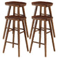 Industrial Style Bar Stool Wooden Legs Saddle Seat Barstool for Restaurant Bar Walnut 4 Piece Set Bar Stool(30"H) Clearhalo 'Bar Furniture' 'Bar Stools' 'bar_stools' 'furn' 'furn_bar_stools' 'furniture_bar_stools' 'Kitchen & Dining Furniture' 'kitchen&dining_furn' 'kitchen' 'kitchen_furn' Furniture' 4471969