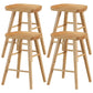Industrial Style Bar Stool Wooden Legs Saddle Seat Barstool for Restaurant Bar Wood 4 Piece Set Short Stool(22"H) Clearhalo 'Bar Furniture' 'Bar Stools' 'bar_stools' 'furn' 'furn_bar_stools' 'furniture_bar_stools' 'Kitchen & Dining Furniture' 'kitchen&dining_furn' 'kitchen' 'kitchen_furn' Furniture' 4471970