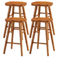 Industrial Style Bar Stool Wooden Legs Saddle Seat Barstool for Restaurant Bar Distressed Wood 4 Piece Set Short Stool(22"H) Clearhalo 'Bar Furniture' 'Bar Stools' 'bar_stools' 'furn' 'furn_bar_stools' 'furniture_bar_stools' 'Kitchen & Dining Furniture' 'kitchen&dining_furn' 'kitchen' 'kitchen_furn' Furniture' 4471973