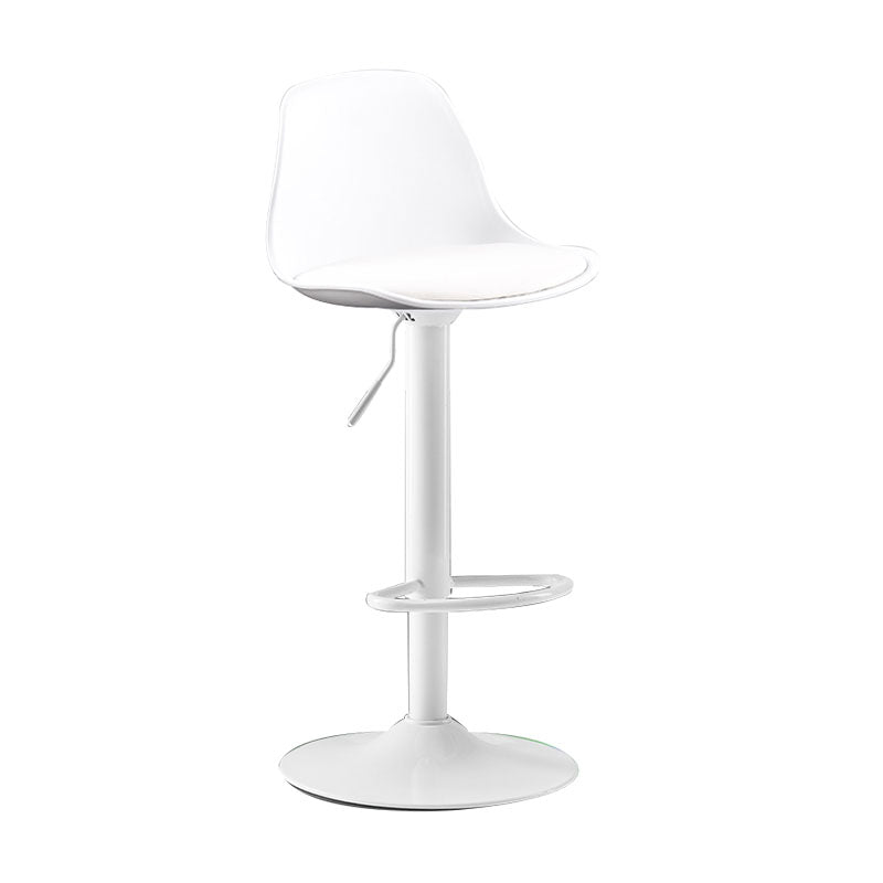 Industrial Style Bar Stool Metal Leg PP Seat Barstool with Upholstered for Counter Bar White 1 Piece Clearhalo 'Bar Furniture' 'Bar Stools' 'bar_stools' 'furn' 'furn_bar_stools' 'furniture_bar_stools' 'Kitchen & Dining Furniture' 'kitchen&dining_furn' 'kitchen' 'kitchen_furn' Furniture' 4471985