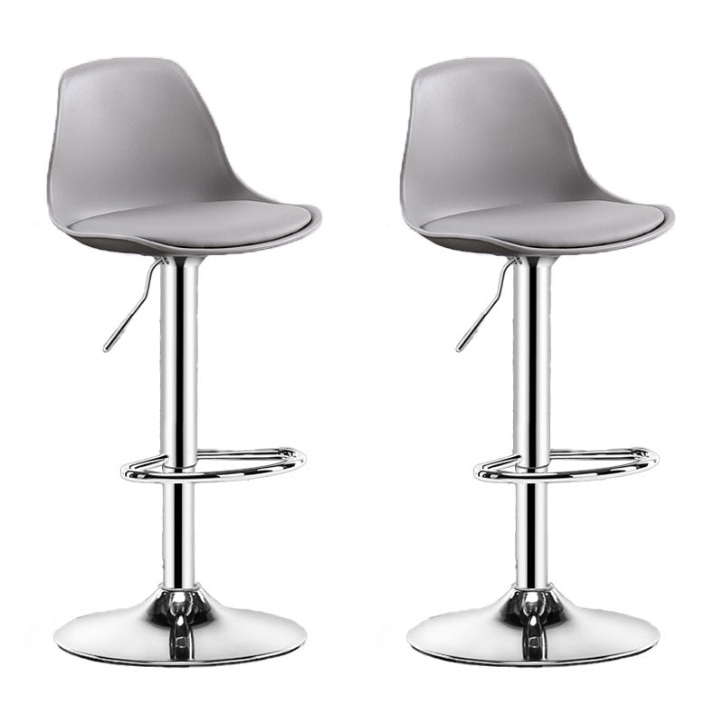 Industrial Style Bar Stool Metal Leg PP Seat Barstool with Upholstered for Counter Bar Grey 2 Piece Set Clearhalo 'Bar Furniture' 'Bar Stools' 'bar_stools' 'furn' 'furn_bar_stools' 'furniture_bar_stools' 'Kitchen & Dining Furniture' 'kitchen&dining_furn' 'kitchen' 'kitchen_furn' Furniture' 4471993