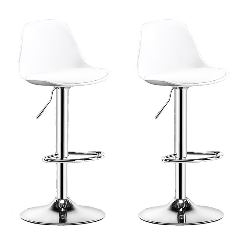 Industrial Style Bar Stool Metal Leg PP Seat Barstool with Upholstered for Counter Bar Gloss White 2 Piece Set Clearhalo 'Bar Furniture' 'Bar Stools' 'bar_stools' 'furn' 'furn_bar_stools' 'furniture_bar_stools' 'Kitchen & Dining Furniture' 'kitchen&dining_furn' 'kitchen' 'kitchen_furn' Furniture' 4471994