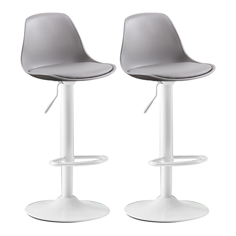 Industrial Style Bar Stool Metal Leg PP Seat Barstool with Upholstered for Counter Bar Silver Gray 2 Piece Set Clearhalo 'Bar Furniture' 'Bar Stools' 'bar_stools' 'furn' 'furn_bar_stools' 'furniture_bar_stools' 'Kitchen & Dining Furniture' 'kitchen&dining_furn' 'kitchen' 'kitchen_furn' Furniture' 4471996