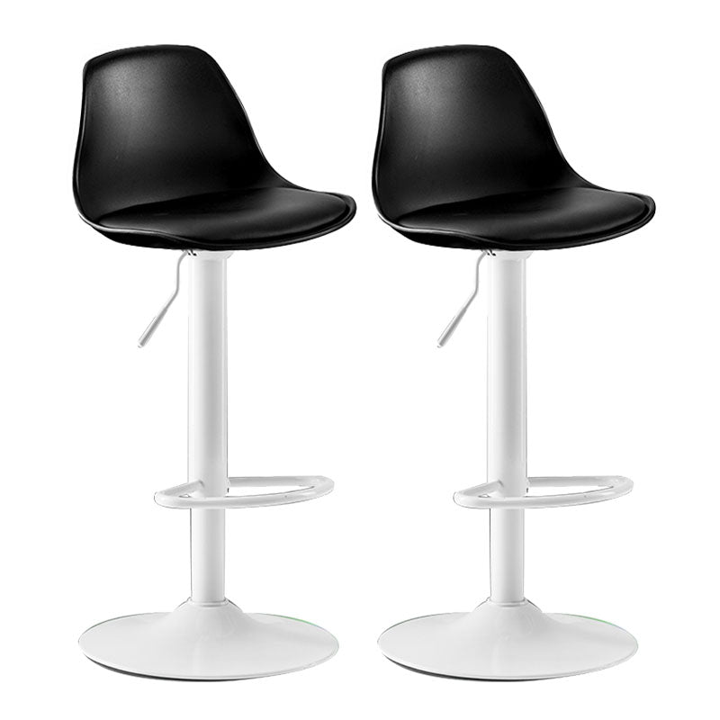 Industrial Style Bar Stool Metal Leg PP Seat Barstool with Upholstered for Counter Bar Matte Black 2 Piece Set Clearhalo 'Bar Furniture' 'Bar Stools' 'bar_stools' 'furn' 'furn_bar_stools' 'furniture_bar_stools' 'Kitchen & Dining Furniture' 'kitchen&dining_furn' 'kitchen' 'kitchen_furn' Furniture' 4471997