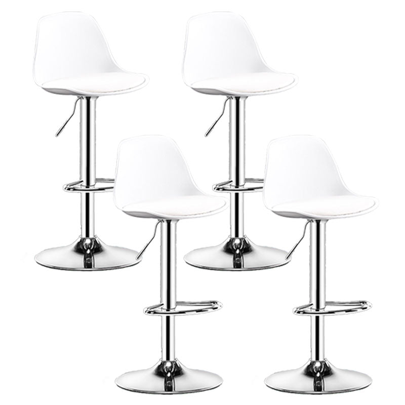 Industrial Style Bar Stool Metal Leg PP Seat Barstool with Upholstered for Counter Bar Gloss White 4 Piece Set Clearhalo 'Bar Furniture' 'Bar Stools' 'bar_stools' 'furn' 'furn_bar_stools' 'furniture_bar_stools' 'Kitchen & Dining Furniture' 'kitchen&dining_furn' 'kitchen' 'kitchen_furn' Furniture' 4472000