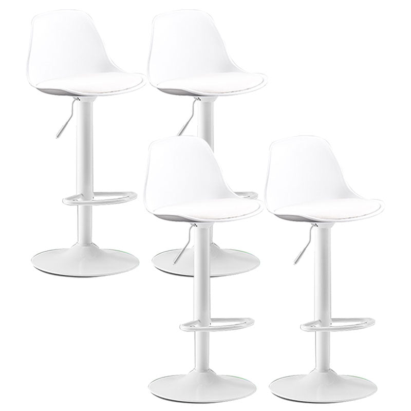Industrial Style Bar Stool Metal Leg PP Seat Barstool with Upholstered for Counter Bar White 4 Piece Set Clearhalo 'Bar Furniture' 'Bar Stools' 'bar_stools' 'furn' 'furn_bar_stools' 'furniture_bar_stools' 'Kitchen & Dining Furniture' 'kitchen&dining_furn' 'kitchen' 'kitchen_furn' Furniture' 4472001