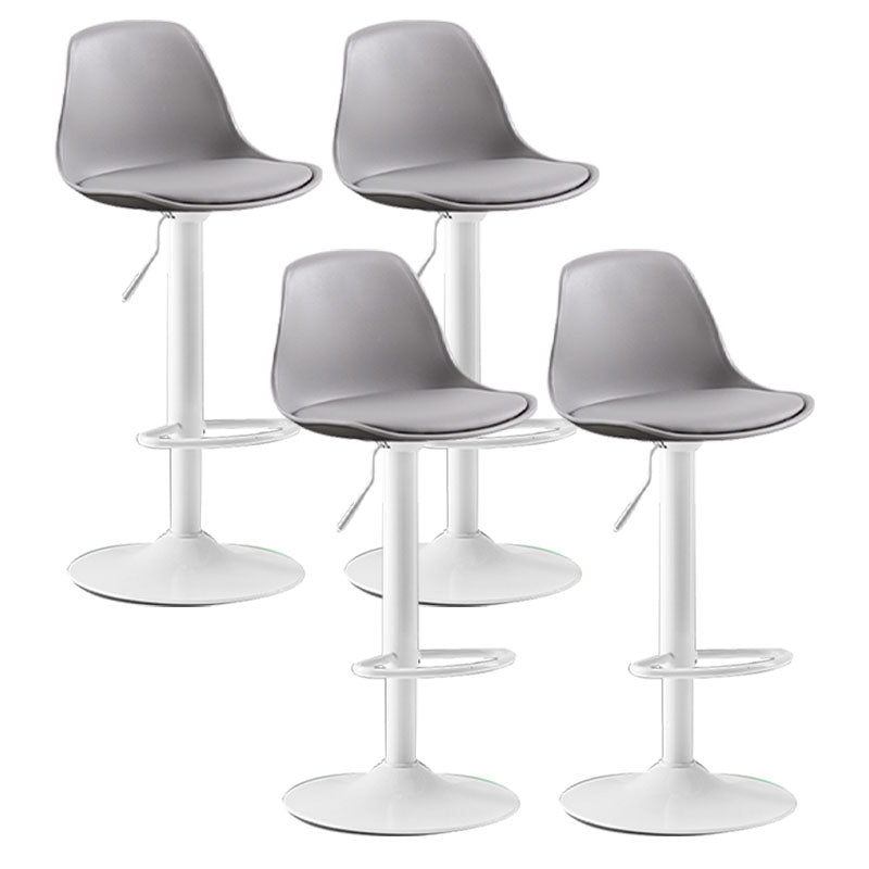 Industrial Style Bar Stool Metal Leg PP Seat Barstool with Upholstered for Counter Bar Silver Gray 4 Piece Set Clearhalo 'Bar Furniture' 'Bar Stools' 'bar_stools' 'furn' 'furn_bar_stools' 'furniture_bar_stools' 'Kitchen & Dining Furniture' 'kitchen&dining_furn' 'kitchen' 'kitchen_furn' Furniture' 4472002