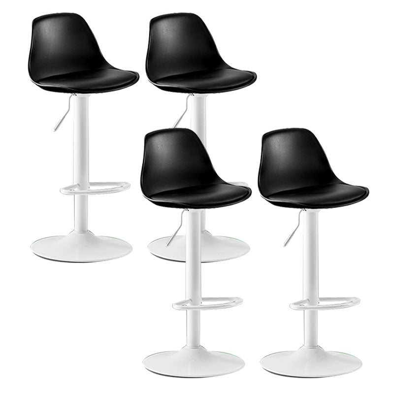 Industrial Style Bar Stool Metal Leg PP Seat Barstool with Upholstered for Counter Bar Matte Black 4 Piece Set Clearhalo 'Bar Furniture' 'Bar Stools' 'bar_stools' 'furn' 'furn_bar_stools' 'furniture_bar_stools' 'Kitchen & Dining Furniture' 'kitchen&dining_furn' 'kitchen' 'kitchen_furn' Furniture' 4472003