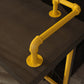 Industrial Black Wood Bar Table with Rectangle Table Top Yellow Trestle Table - 42" H Clearhalo 'Bar Furniture' 'Bar Tables' 'bar_tables' 'furn' 'furn_bar_tables' 'Furniture' 'furniture_bar_tables' 'Kitchen & Dining Furniture' 4472024