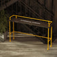 Industrial Black Wood Bar Table with Rectangle Table Top Yellow Trestle Table - 42" H Clearhalo 'Bar Furniture' 'Bar Tables' 'bar_tables' 'furn' 'furn_bar_tables' 'Furniture' 'furniture_bar_tables' 'Kitchen & Dining Furniture' 4472026