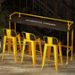 Industrial Black Wood Bar Table with Rectangle Table Top Yellow Trestle Table - 42" H Clearhalo 'Bar Furniture' 'Bar Tables' 'bar_tables' 'furn' 'furn_bar_tables' 'Furniture' 'furniture_bar_tables' 'Kitchen & Dining Furniture' 4472027
