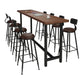 Brown Modern Bar Table Solid Wood Bar Table with Metal Base for Coffee Shop, Only Table Clearhalo 'Bar Furniture' 'Bar Tables' 'bar_tables' 'furn' 'furn_bar_tables' 'Furniture' 'furniture_bar_tables' 'Kitchen & Dining Furniture' 4472052