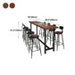 Brown Modern Bar Table Solid Wood Bar Table with Metal Base for Coffee Shop, Only Table Clearhalo 'Bar Furniture' 'Bar Tables' 'bar_tables' 'furn' 'furn_bar_tables' 'Furniture' 'furniture_bar_tables' 'Kitchen & Dining Furniture' 4472069