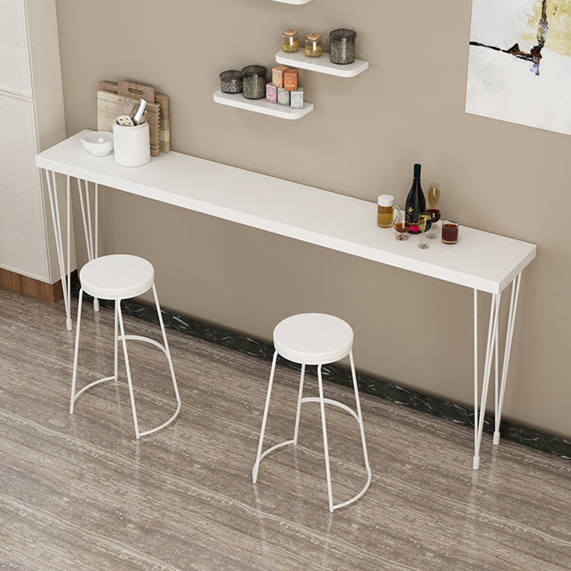 White Modern Style Bar Table in Wood and Iron Bar Table Indoor Bar Table White Without Chairs Clearhalo 'Bar Furniture' 'Bar Tables' 'bar_tables' 'furn' 'furn_bar_tables' 'Furniture' 'furniture_bar_tables' 'Kitchen & Dining Furniture' 4472097