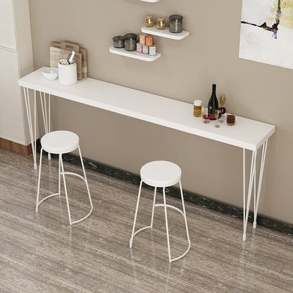 White Modern Style Bar Table in Wood and Iron Bar Table Indoor Bar Table White Without Chairs Clearhalo 'Bar Furniture' 'Bar Tables' 'bar_tables' 'furn' 'furn_bar_tables' 'Furniture' 'furniture_bar_tables' 'Kitchen & Dining Furniture' 4472097
